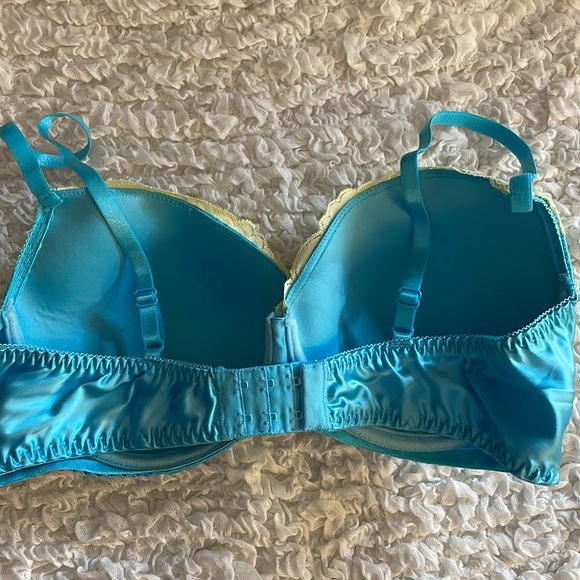 Blue & Yellow Satin Finish Bra - Picture 4 of 8